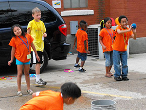 playing a game at VBS